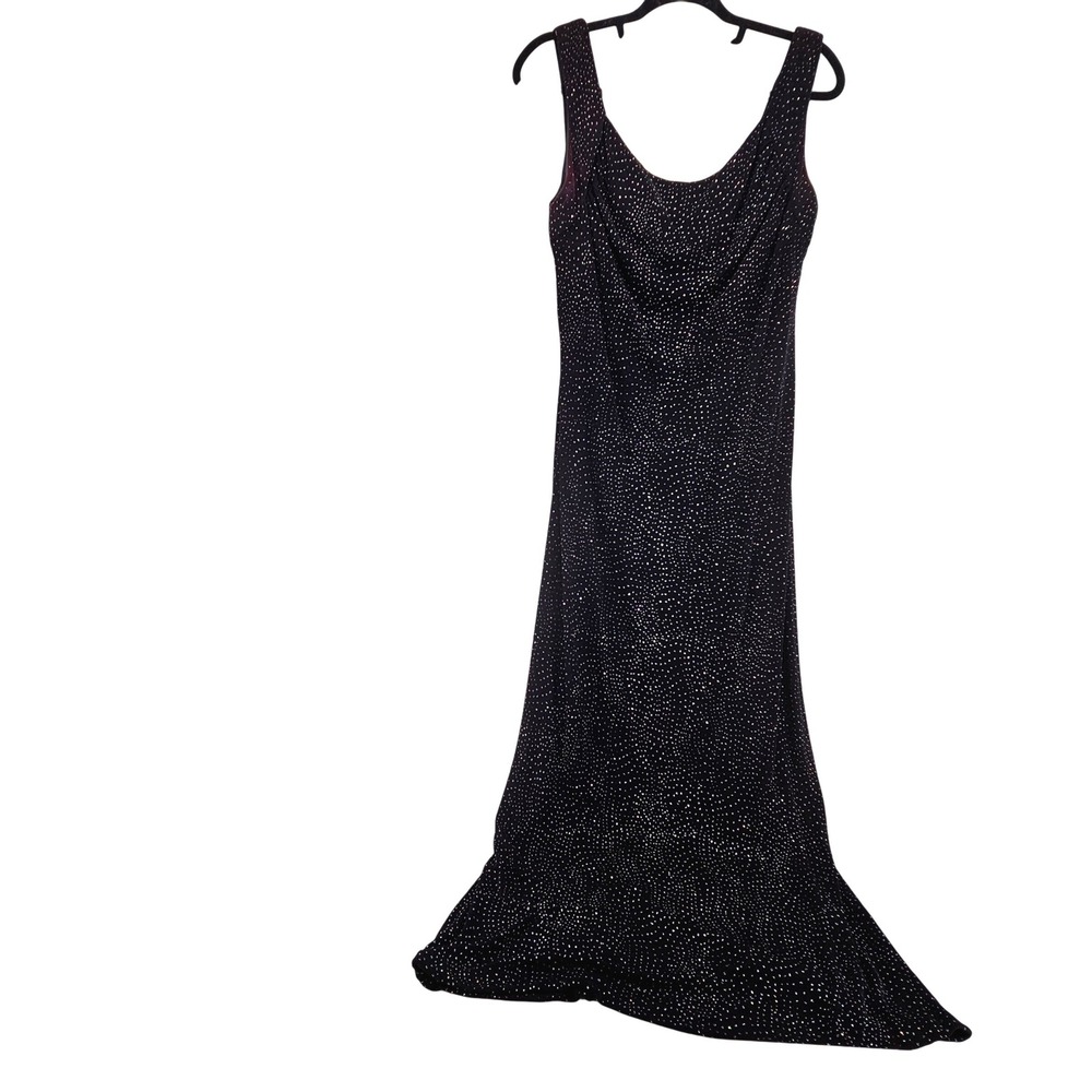 Sparkly Black Whimsigoth‎ Maxi Dress Evening Gown Glam Medium Night Out Party